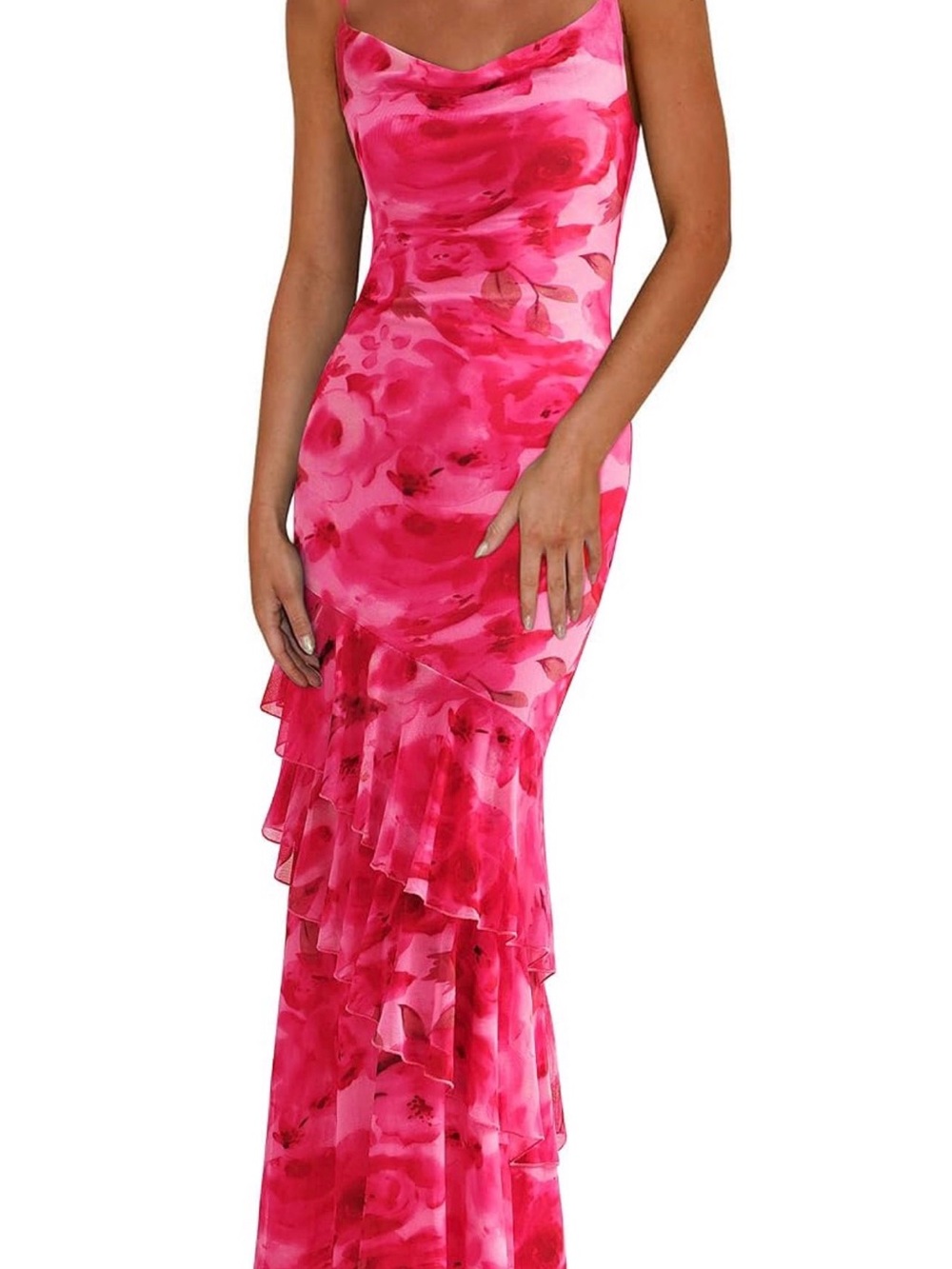 PRETTYGARDEN Women's Boho Floral Tiered Maxi Dress